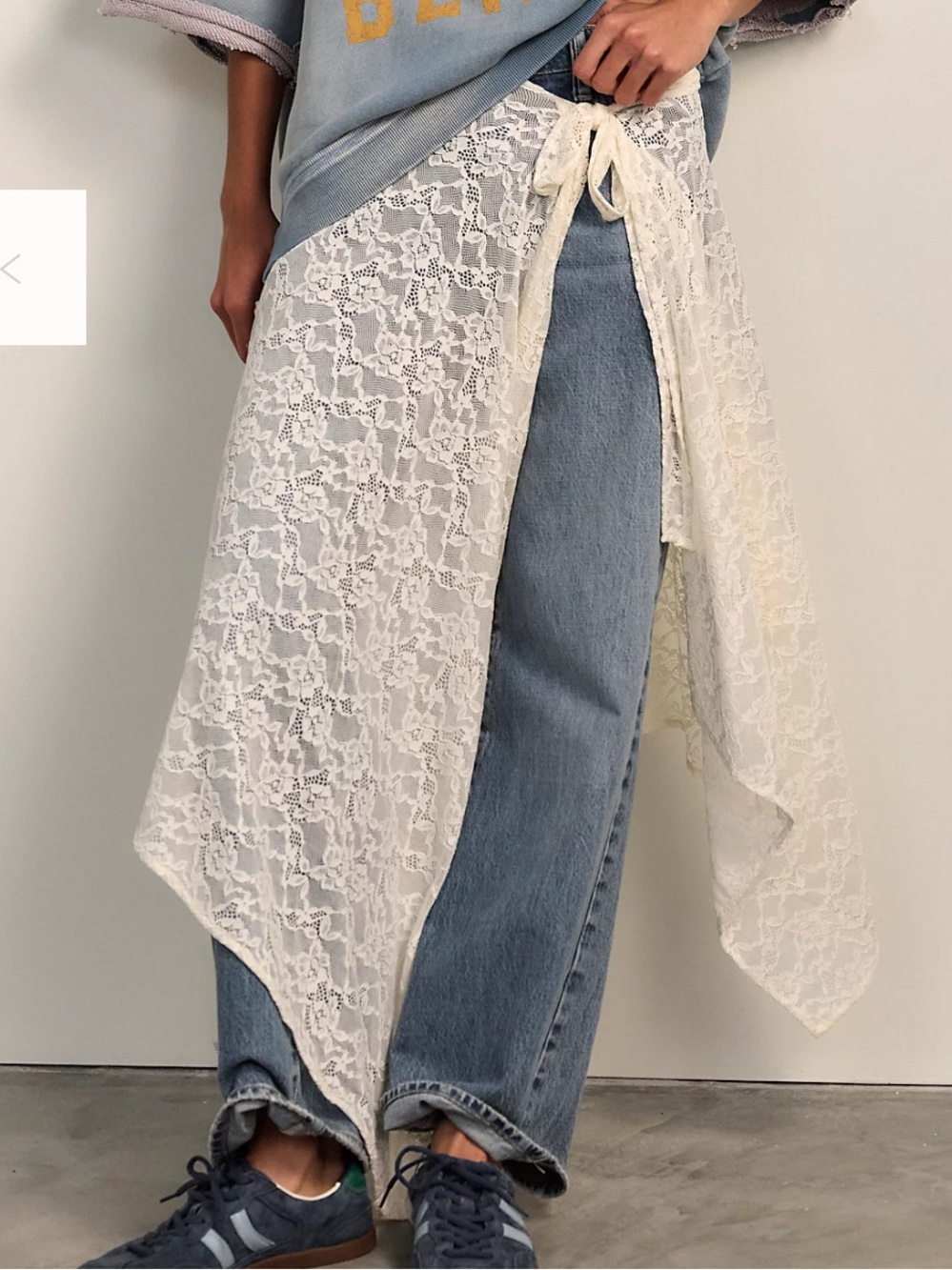 Free People White Lace Wrap Skirt - Women's Layered Asymmetric Skirt - Picture 6 of 9